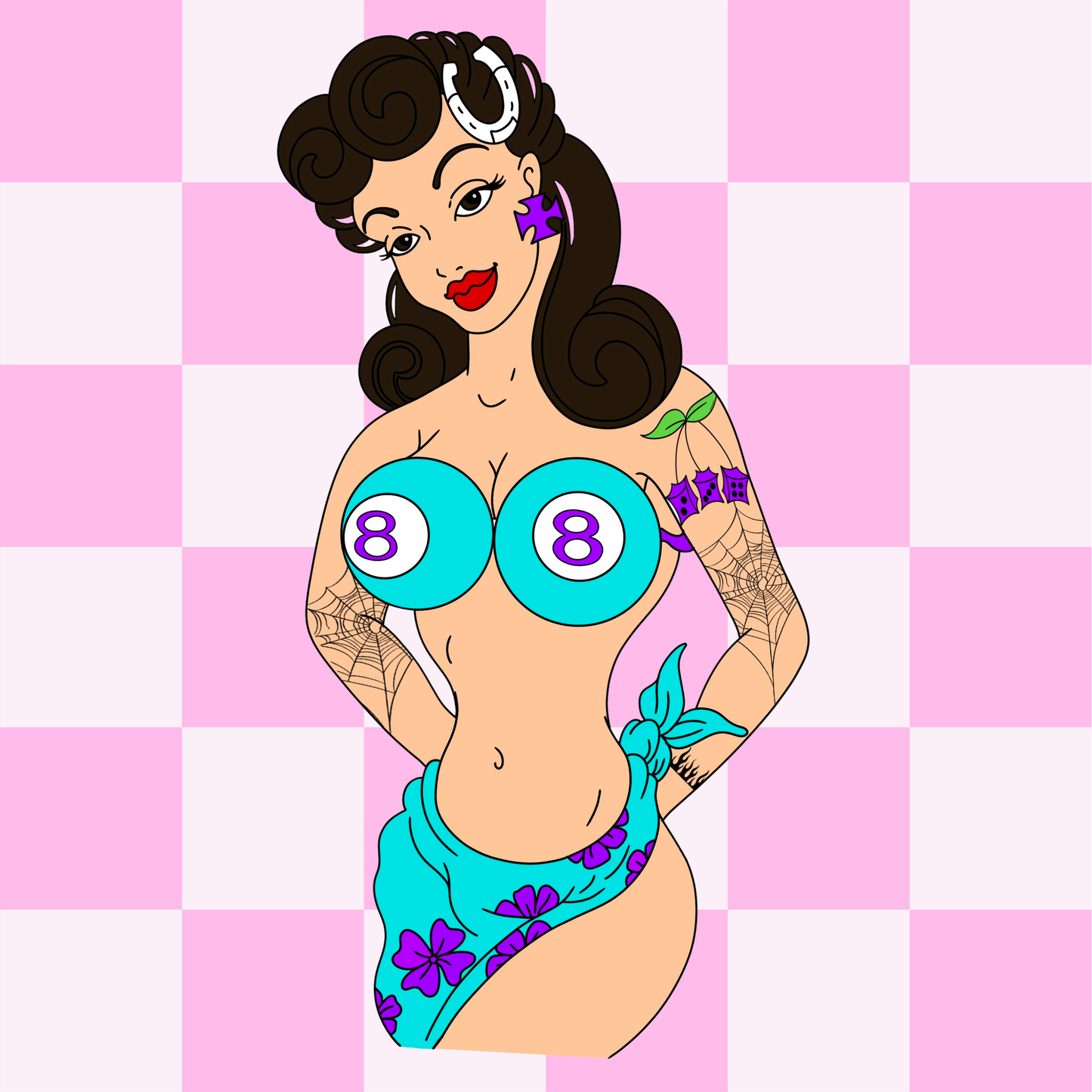 Pin Up Doll Sticker