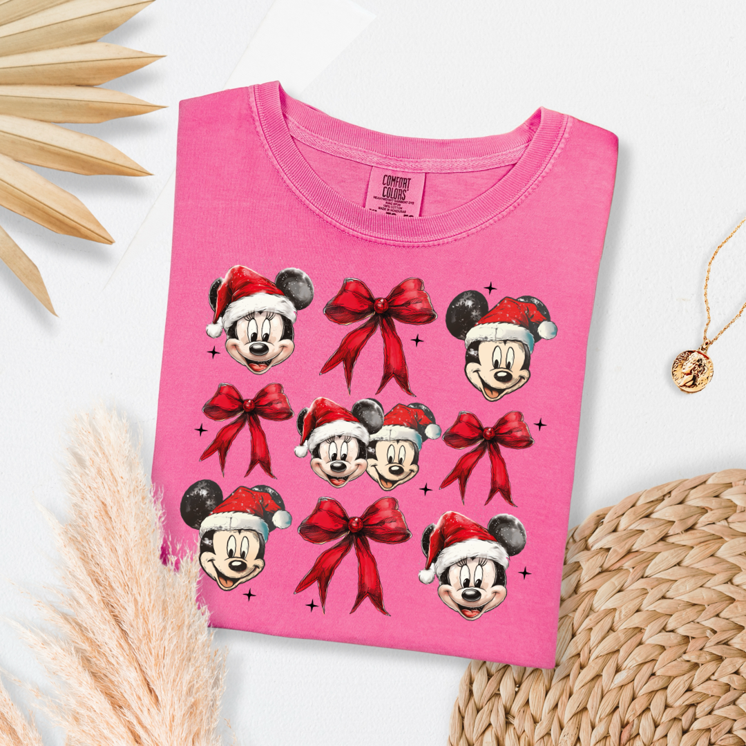 Mickey & Minnie Christmas Coquette Graphic Tee