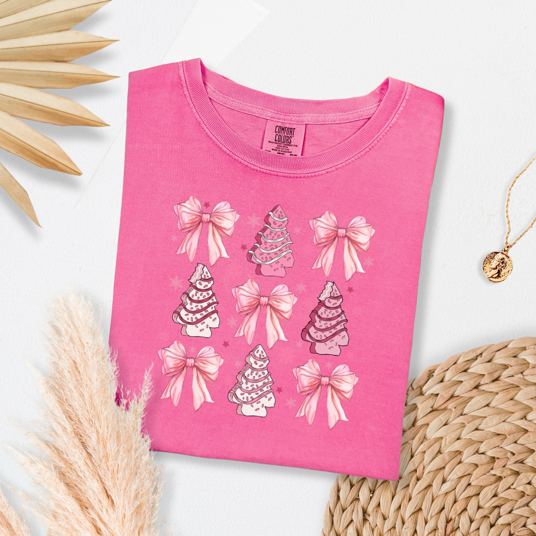 Pink Christmas Cakes Coquette Graphic Tee