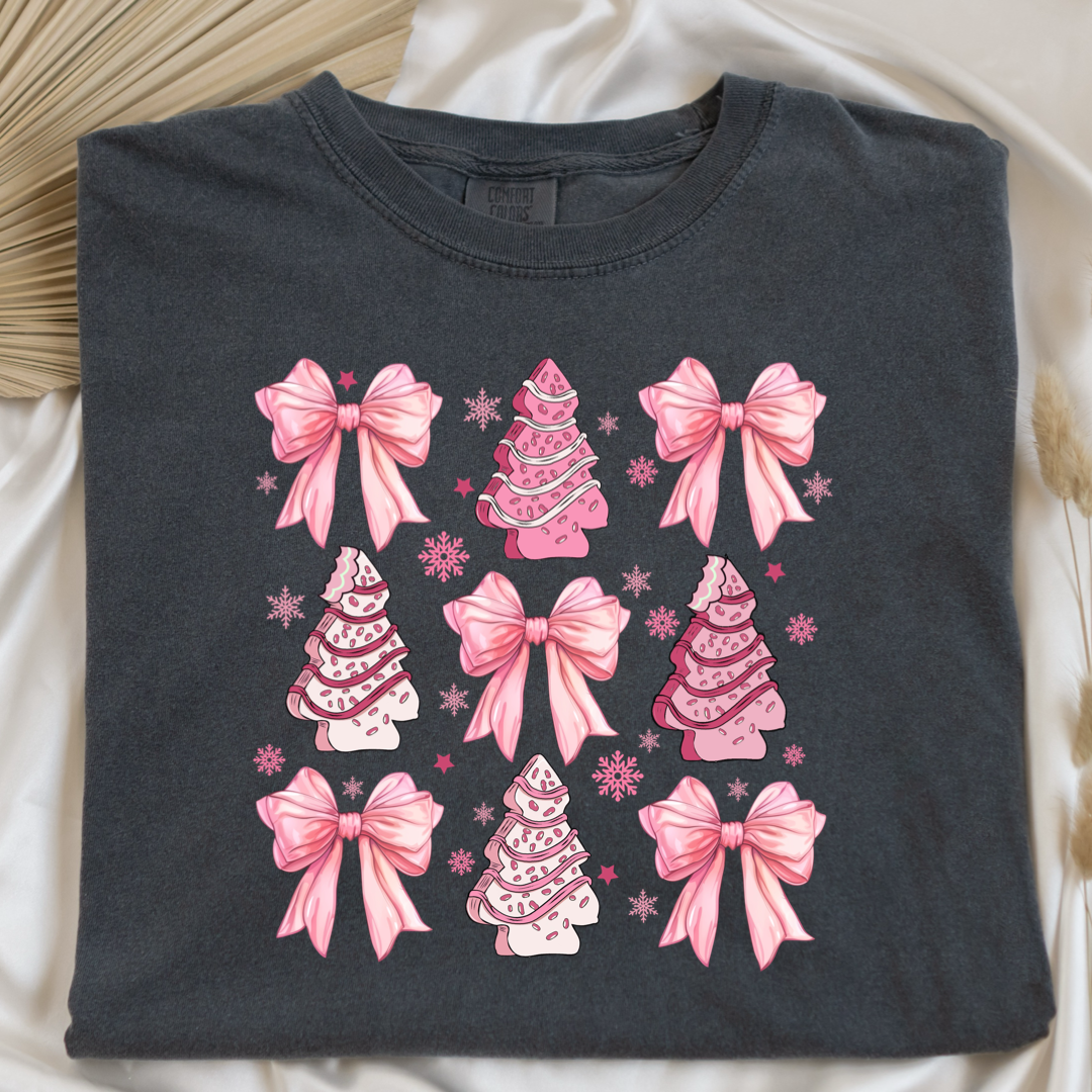 Pink Christmas Cakes Coquette Graphic Tee