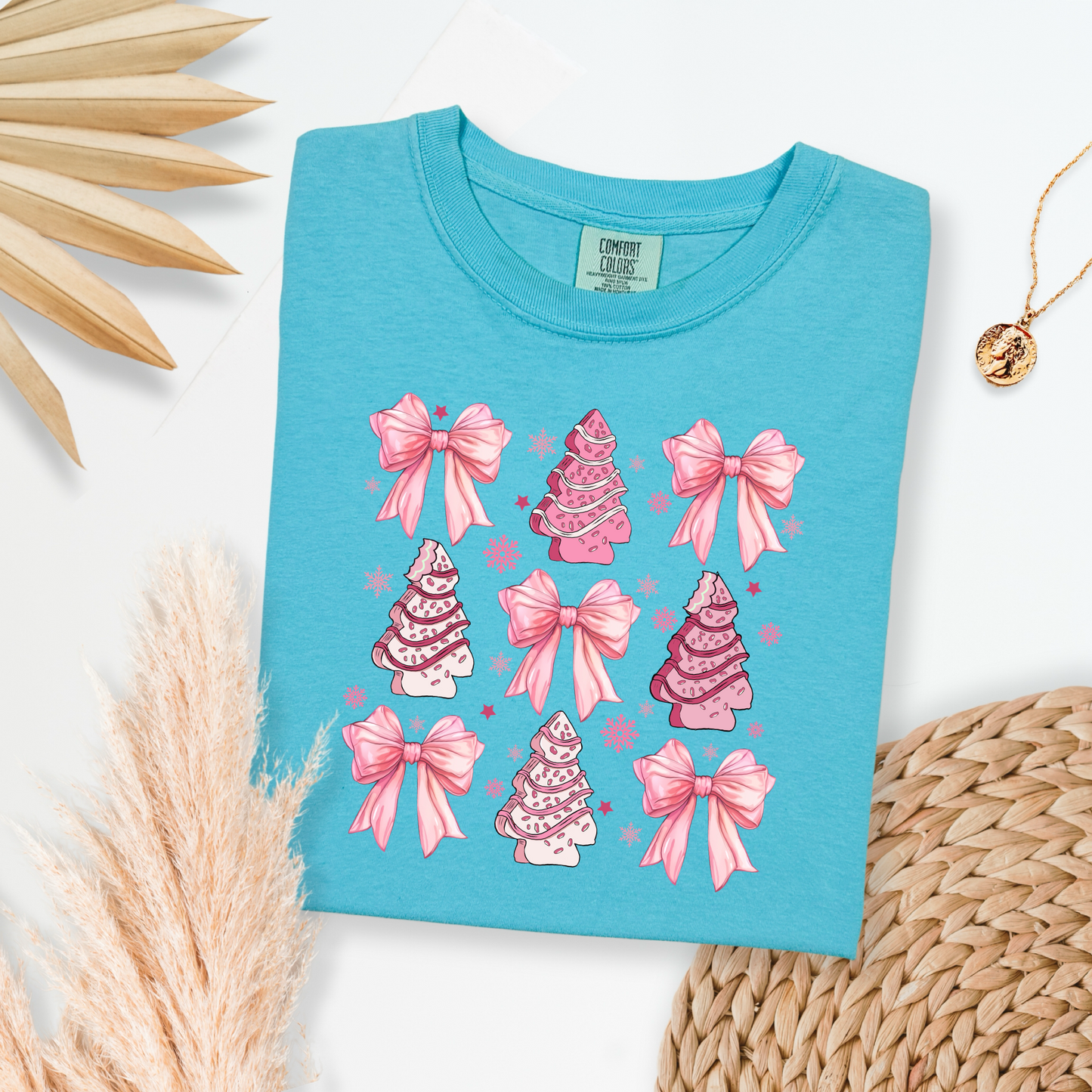Pink Christmas Cakes Coquette Graphic Tee