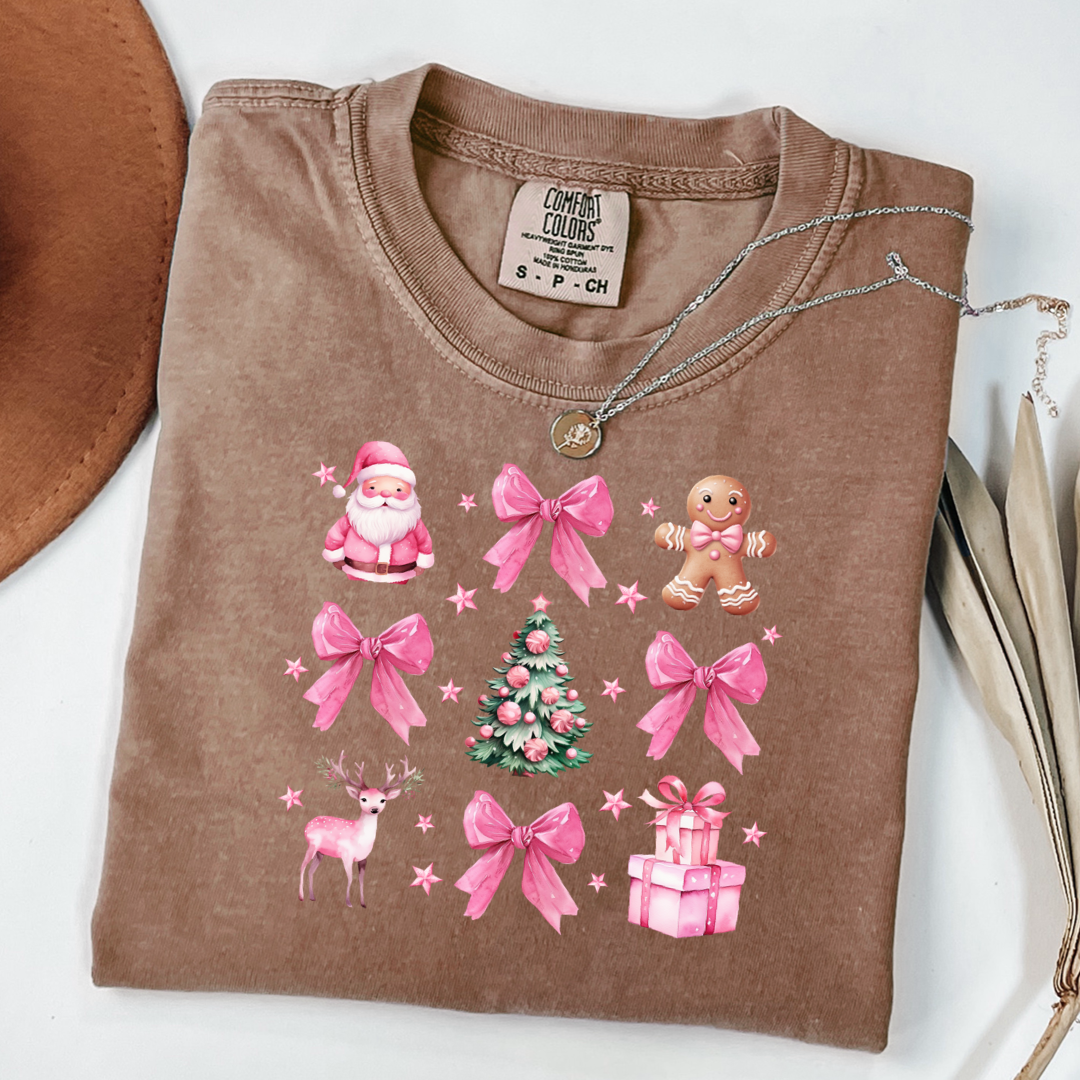 Pink Coquette Christmas Graphic Tees