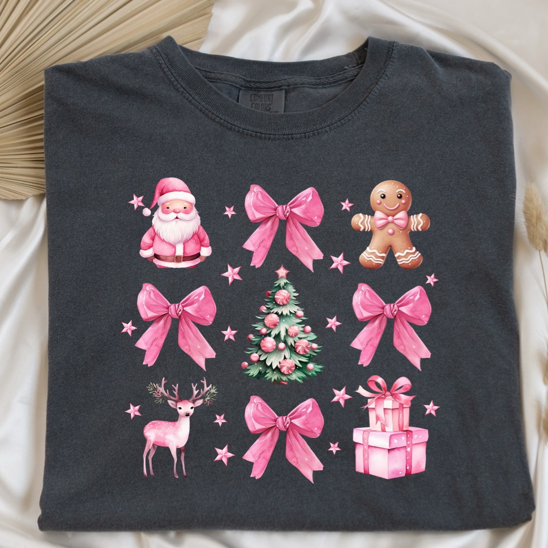 Pink Coquette Christmas Graphic Tees