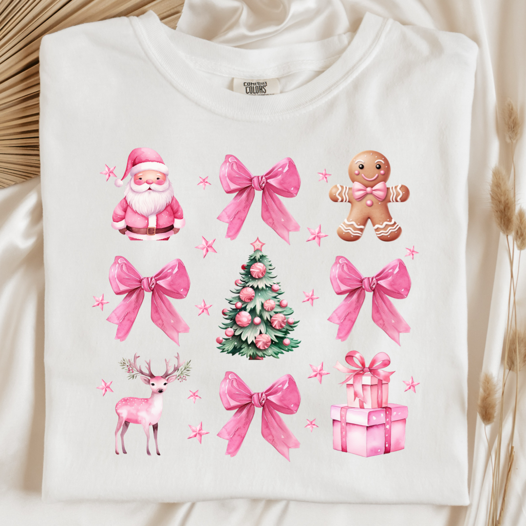 Pink Coquette Christmas Graphic Tees