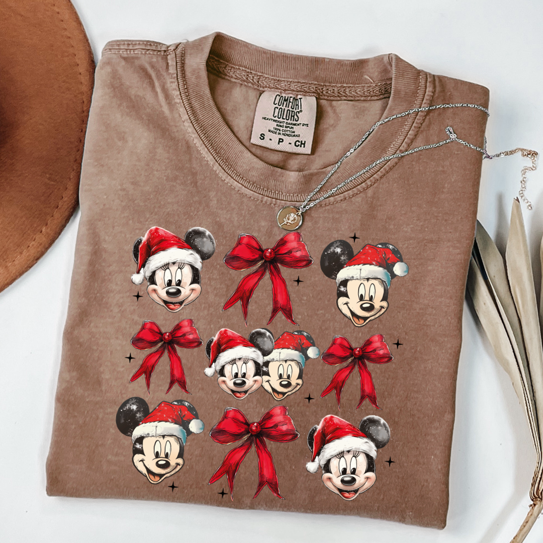 Mickey & Minnie Christmas Coquette Graphic Tee