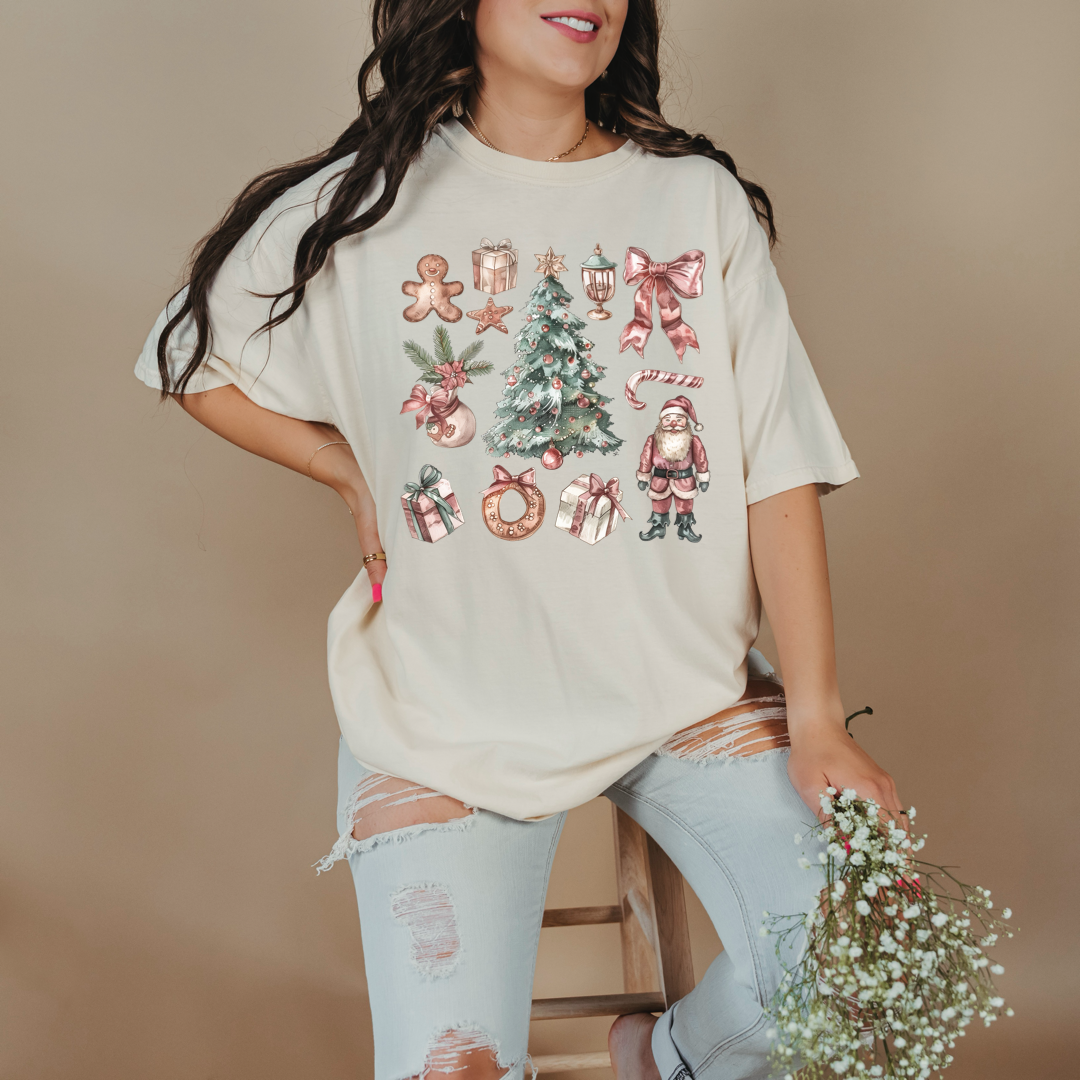 Vintage Brown Christmas Graphic Tee