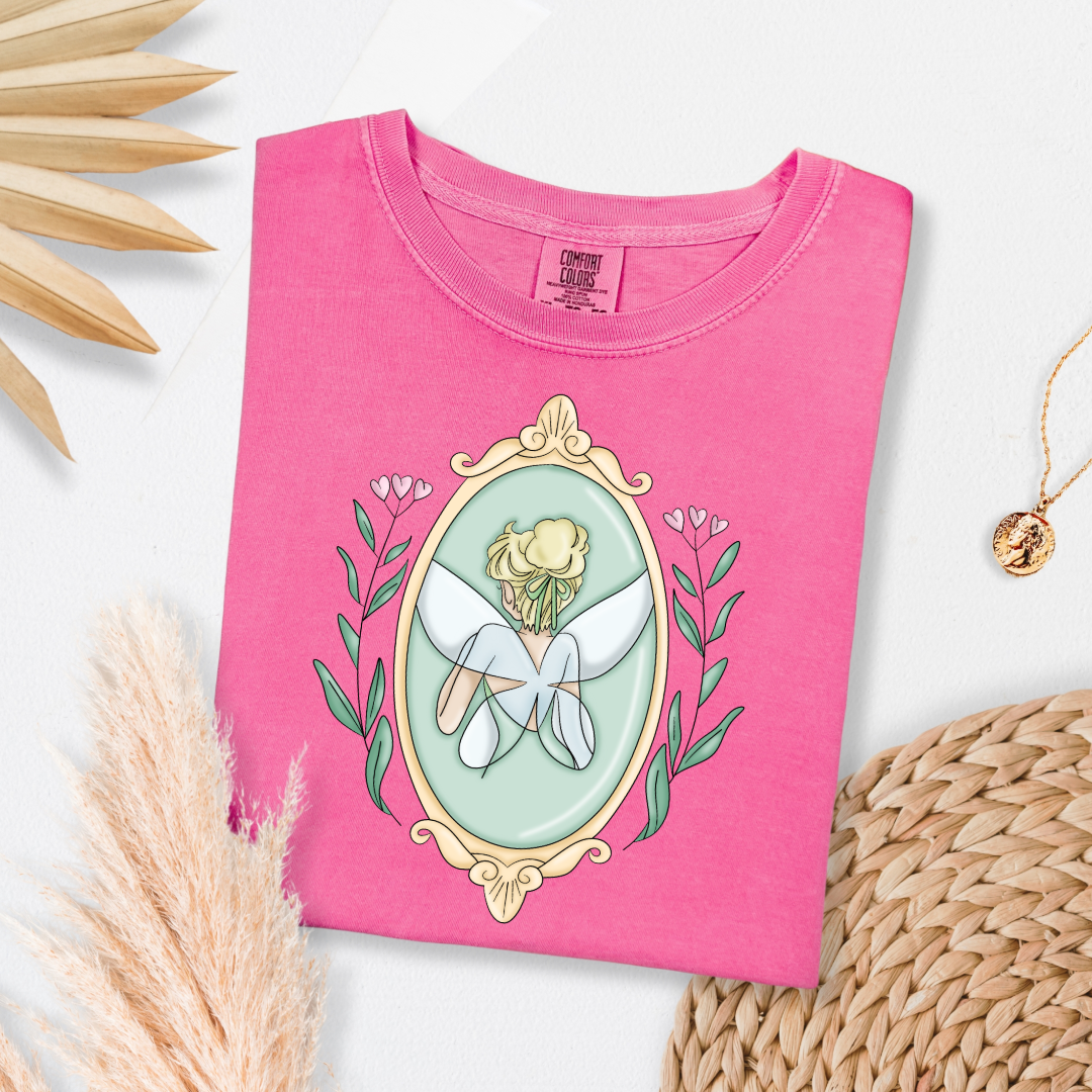 customized Adult Tee Fairy silhouette Crunchberry pink Matching adult and youth Tees and crewnecks available