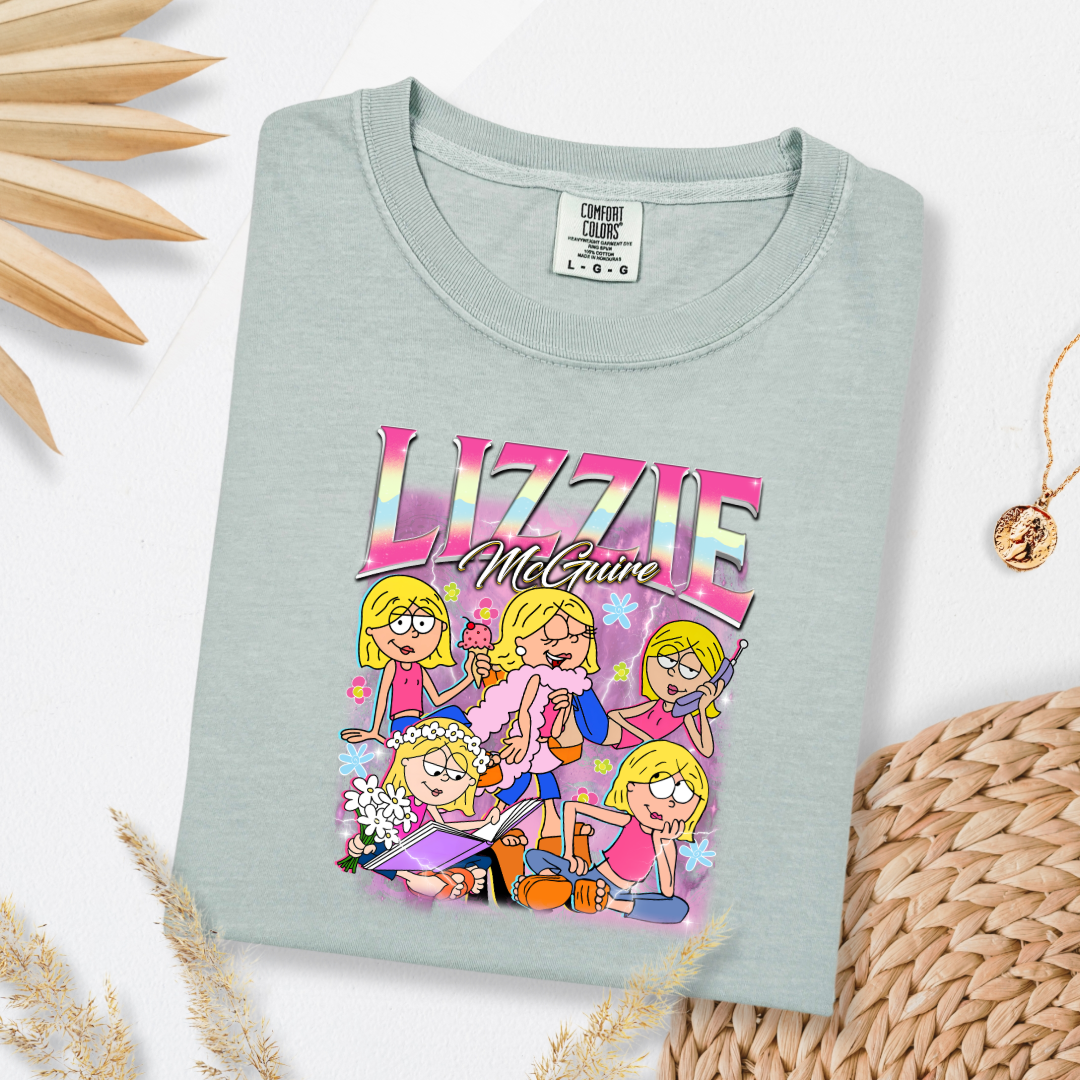 Customized Adult Bay green Vintage inspired Lizzie McGuire T shirt.