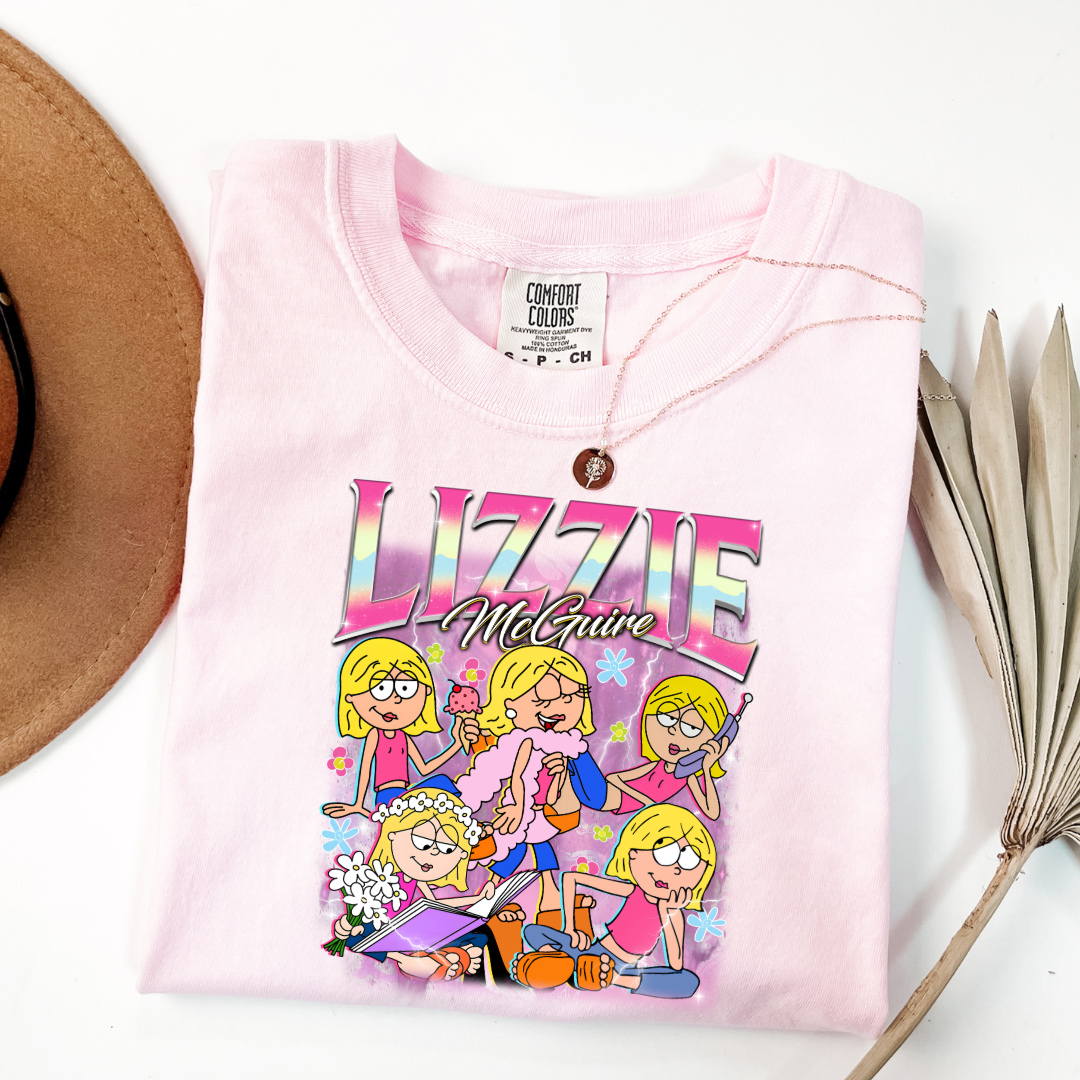 Customized Adult Blossom Pink Vintage inspired Lizzie McGuire T shirt.