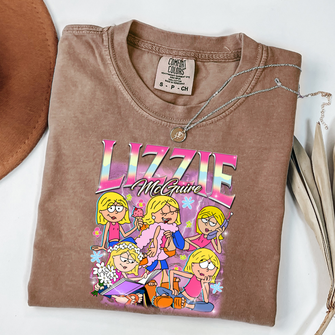 Customized Adult Espresso Brown Vintage inspired Lizzie McGuire T shirt.