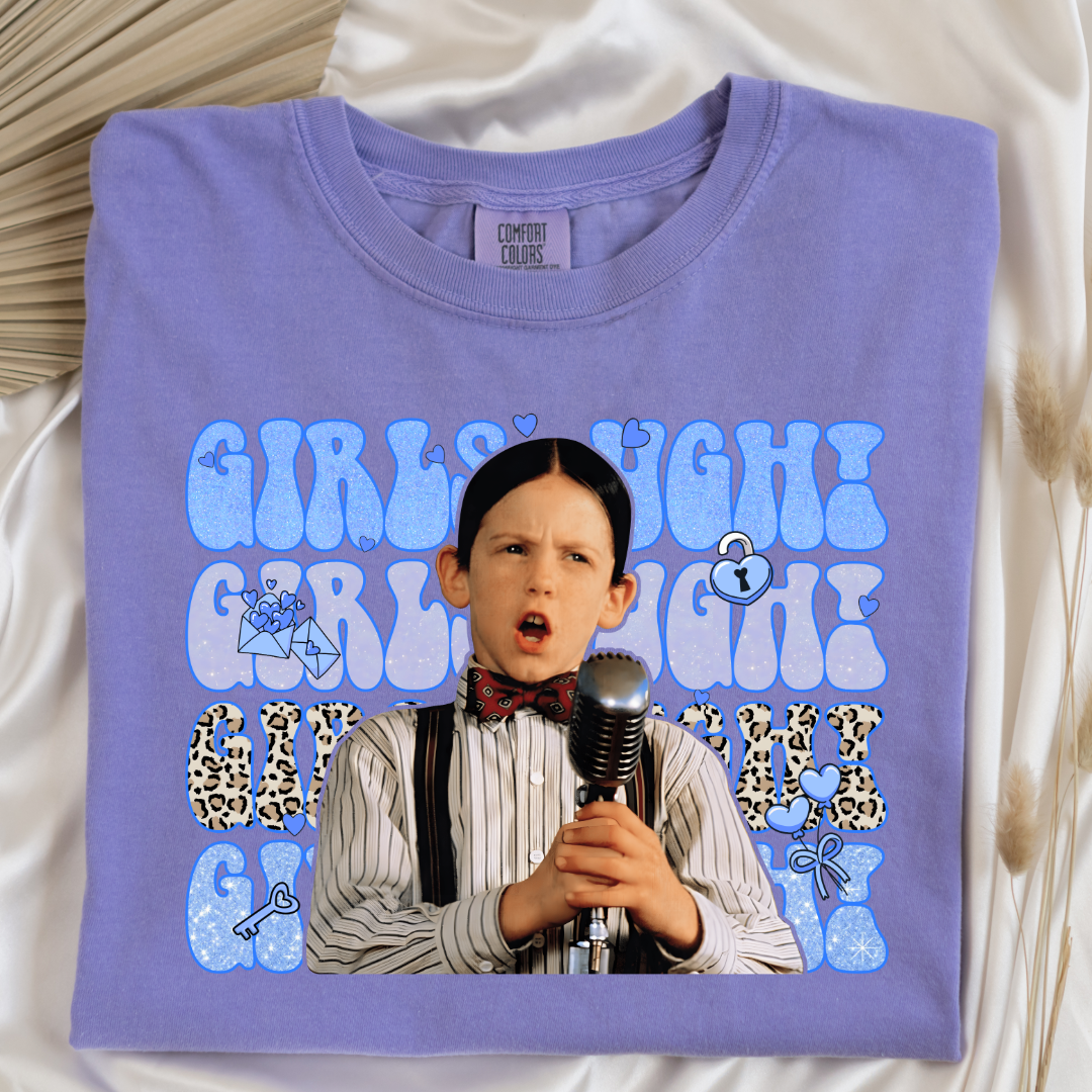 Customized Adult Mens Violet girls Ugh bubble letters and cheetah print font.