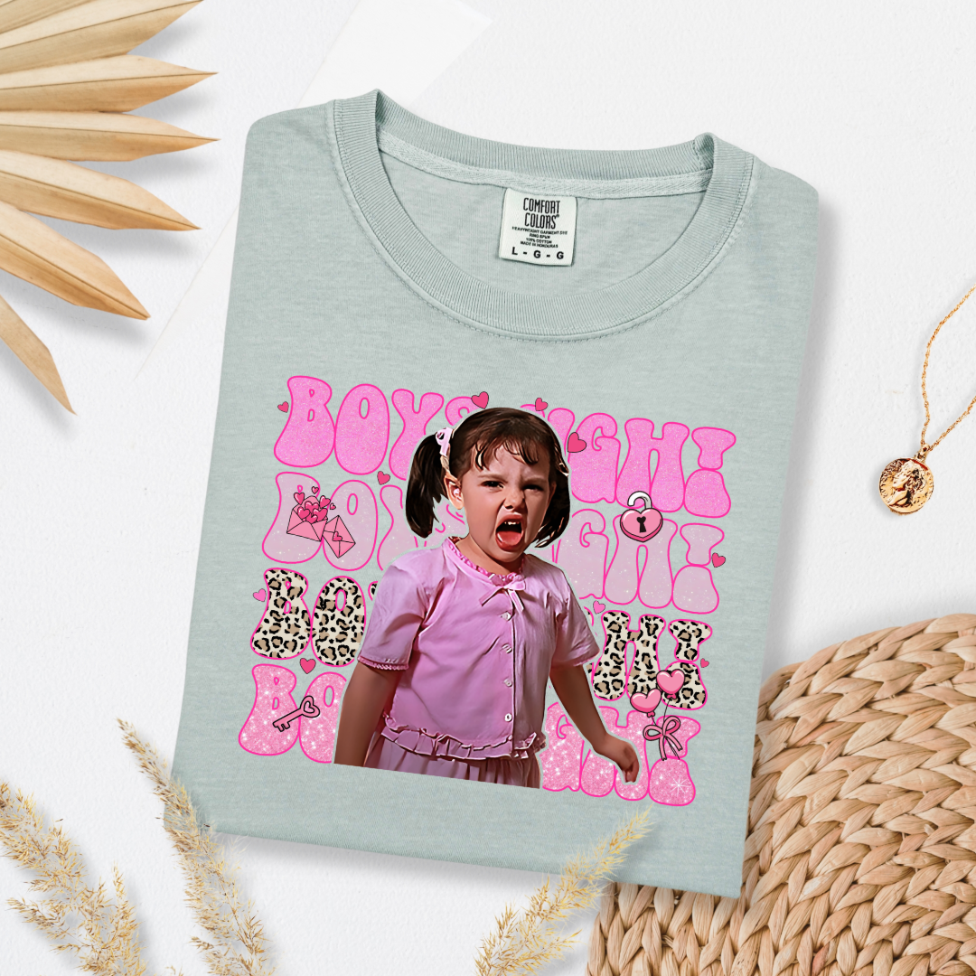 Customized Bay green Adult Darla Boys Ugh Graphic Tee pink bubble font and cheetah print Boys ugh Alfalfa Available as well.