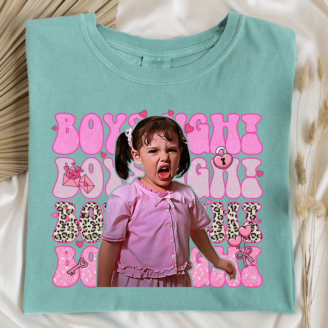 Customized Chalky Mint Green Adult Darla Boys Ugh Graphic Tee pink bubble font and cheetah print Boys ugh Alfalfa Available as well.