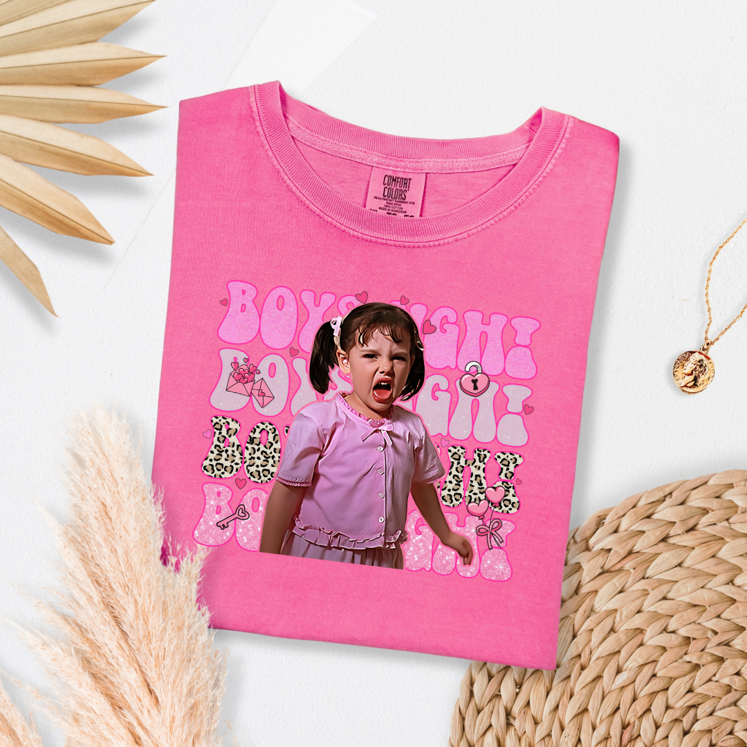 Customized Crunchberry Pink Adult Darla Boys Ugh Graphic Tee pink bubble font and cheetah print Boys ugh Alfalfa Available as well.