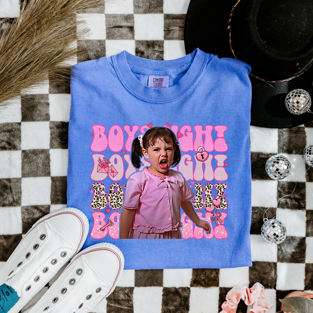Customized Flo Blue Youth and adult Darla Boys Ugh graphic tee pink bubble font and cheetah print Boys ugh Alfalfa Available as well.