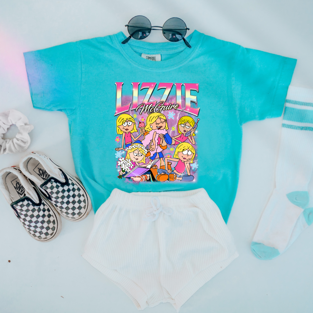 Customized Lagoon Blue Vintage inspired Lizzie McGuire Youth Graphic Tee
