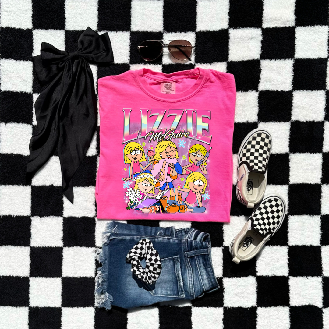 Customized Neon Pink Vintage inspired Lizzie McGuire Youth Graphic Tee