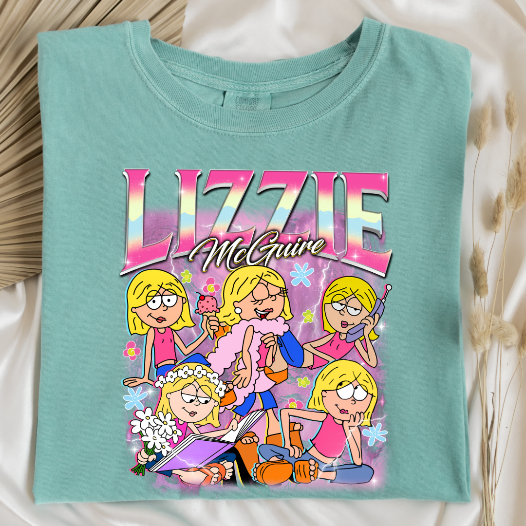 Customized Adult Chalky Mint Green Vintage inspired Lizzie McGuire T shirt.