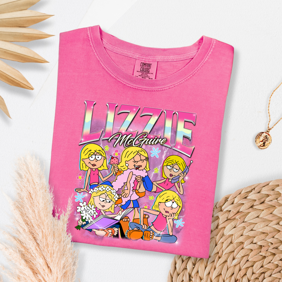 Customized adult Crunchberry pink Vintage inspired Lizzie McGuire T shirt.