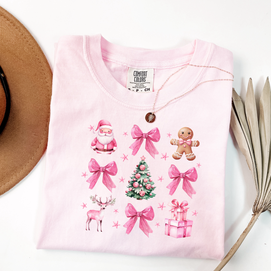 Pink Coquette Christmas Graphic Tees