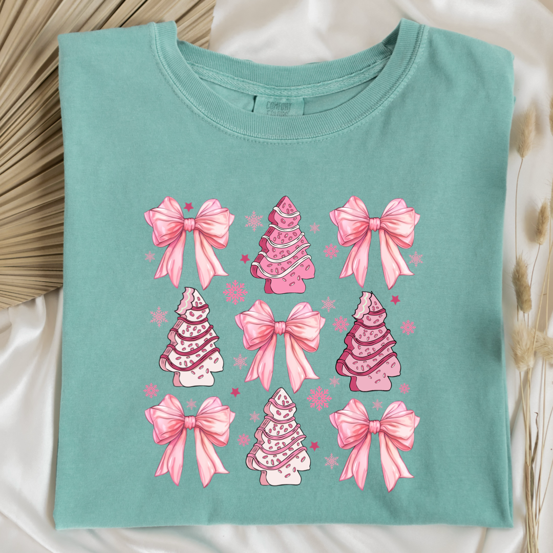Pink Christmas Cakes Coquette Graphic Tee