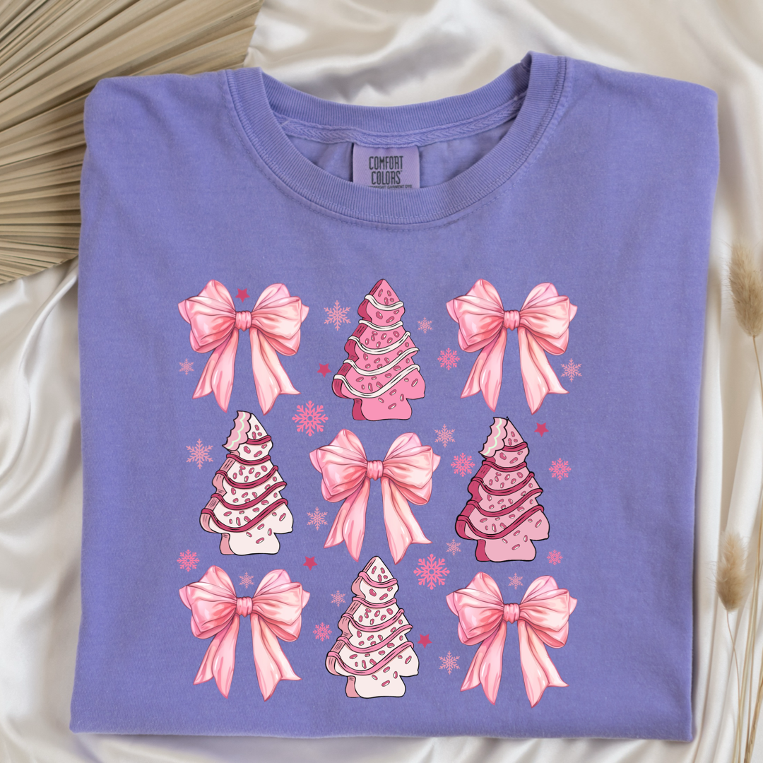 Pink Christmas Cakes Coquette Graphic Tee