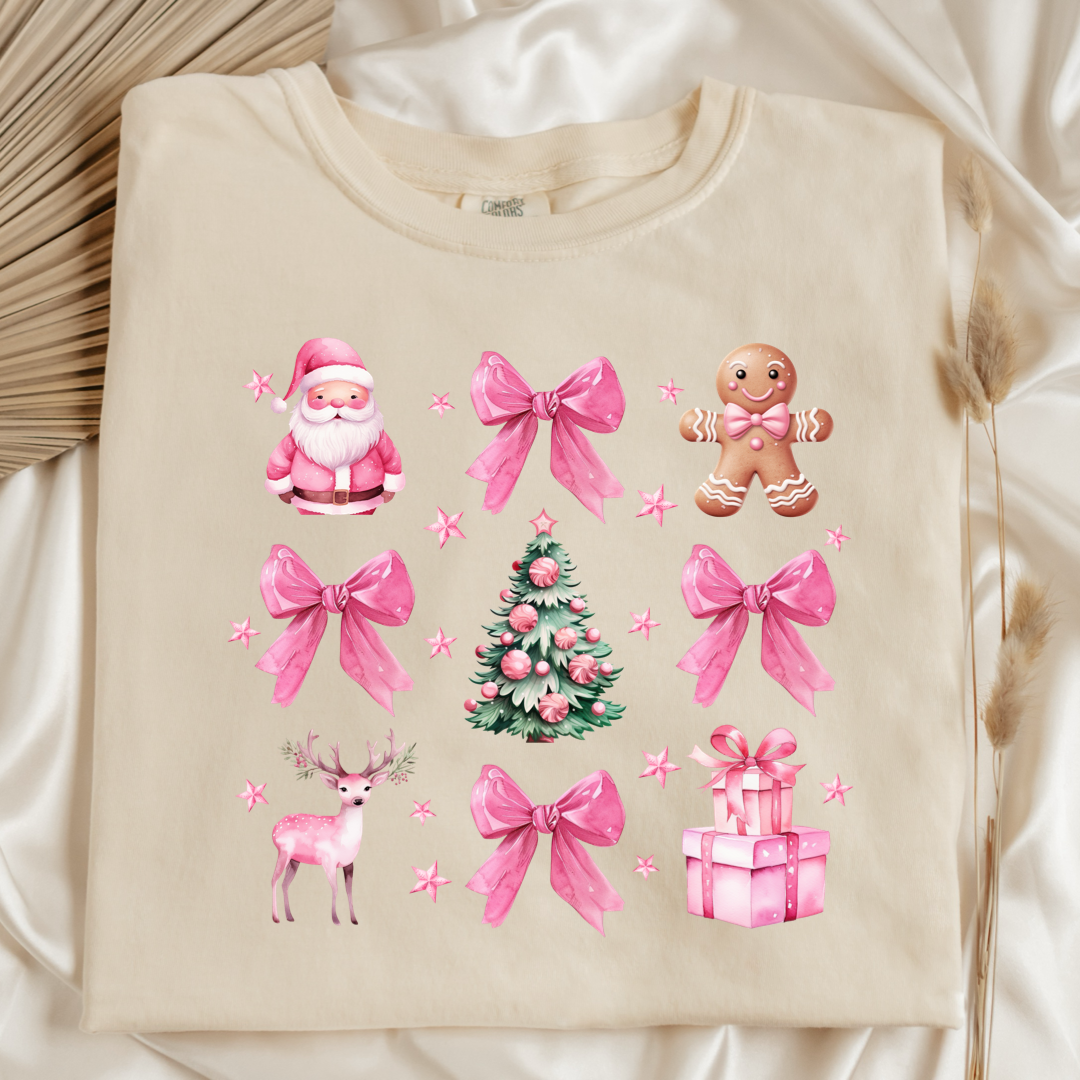 Pink Coquette Christmas Graphic Tees