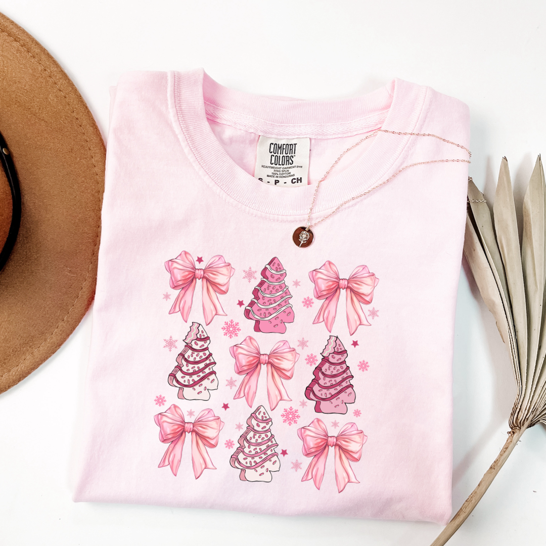 Pink Christmas Cakes Coquette Graphic Tee