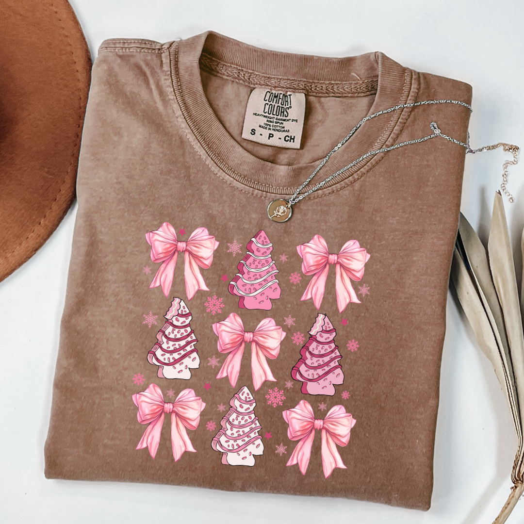 Pink Christmas Cakes Coquette Graphic Tee