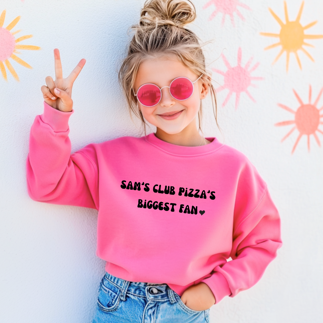 Sam's Club Pizza Biggest Fan Youth Crewneck