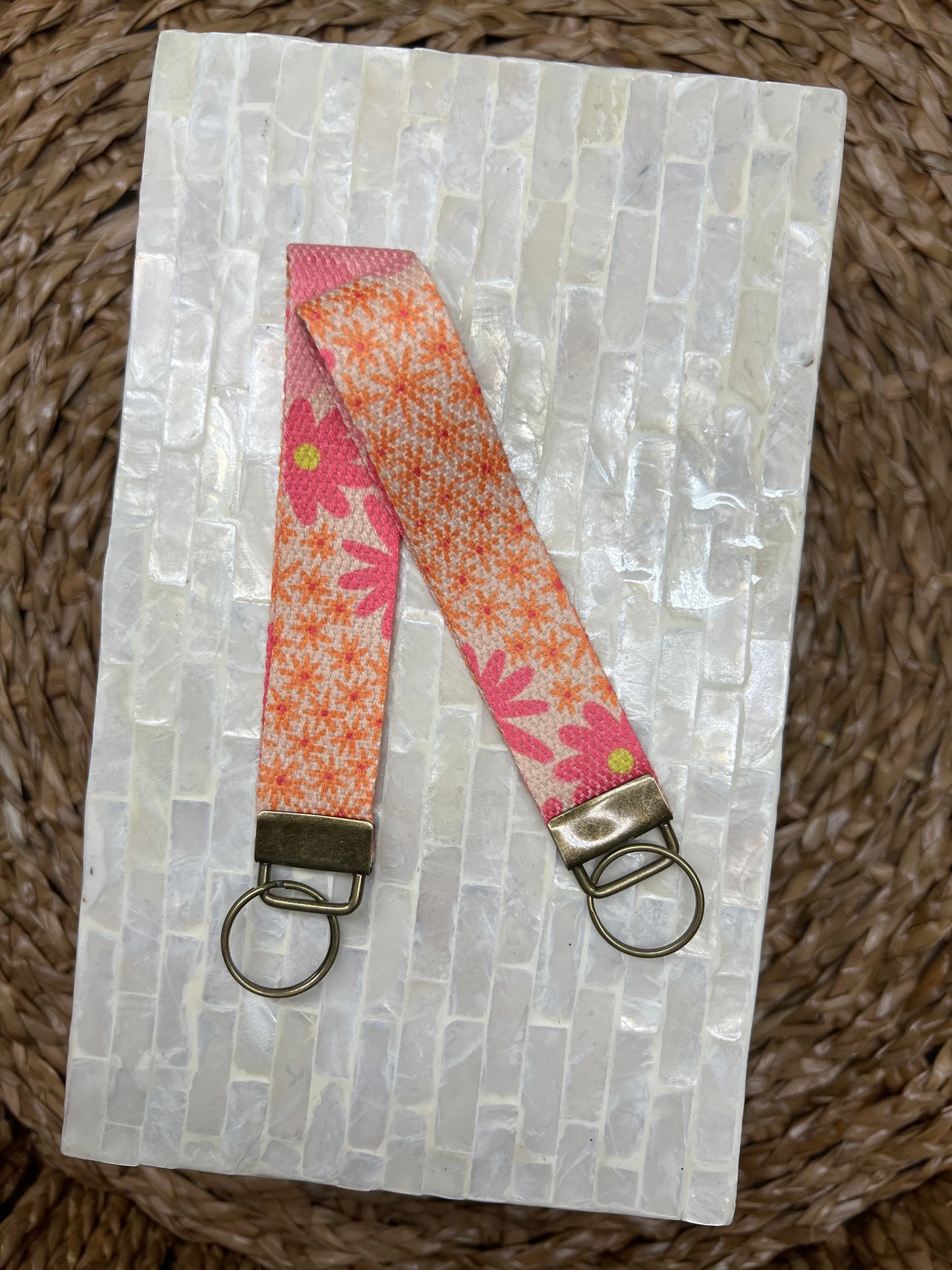 Desert Cactus Flower Keychain Wristlet