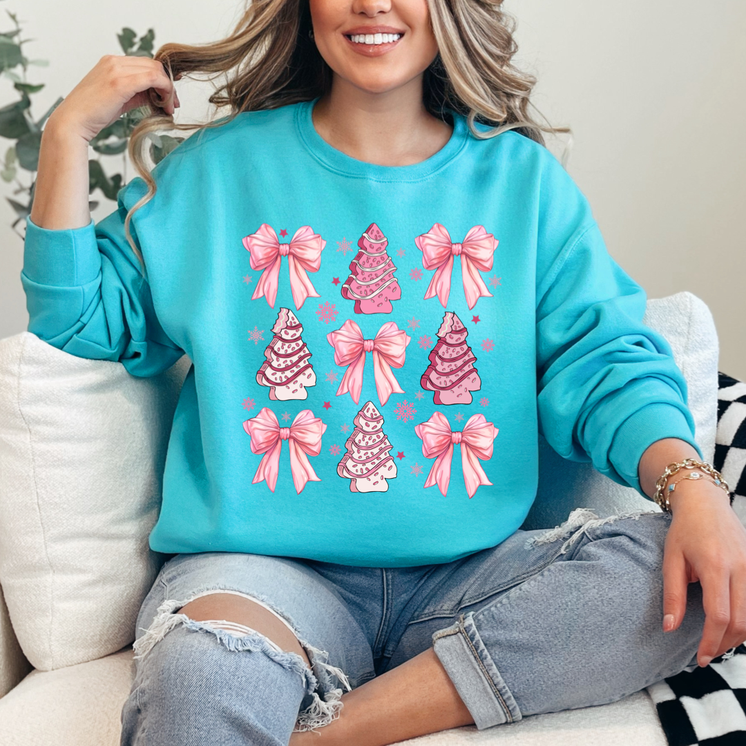 Pink Christmas Cakes Coquette Crewneck & Hoodie