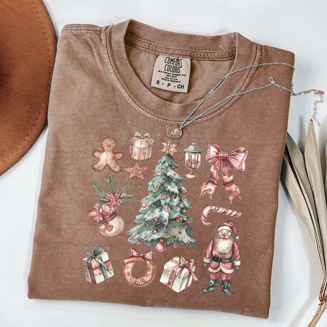 Vintage Brown Christmas Graphic Tee