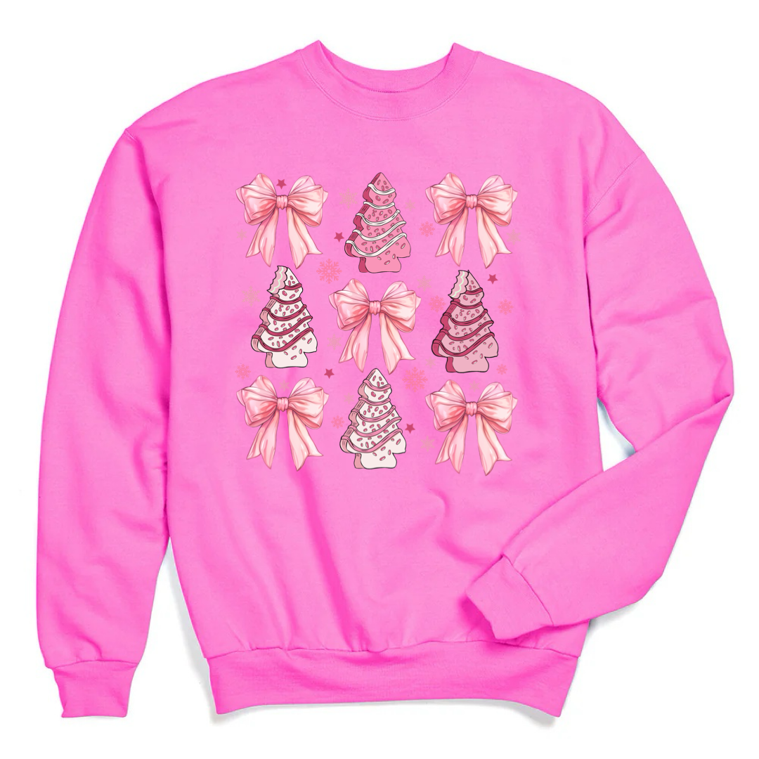 Pink Christmas Cakes Coquette Crewneck & Hoodie