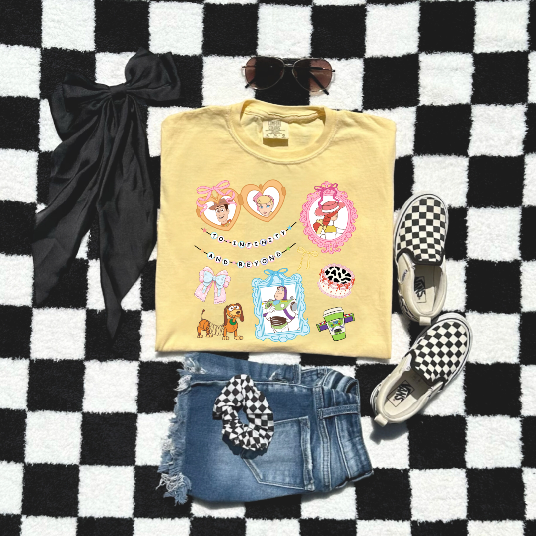 Customized Youth Butter Yellow Crewneck Coquette Toy story Matching Adult crew, tee and Youth crew available
