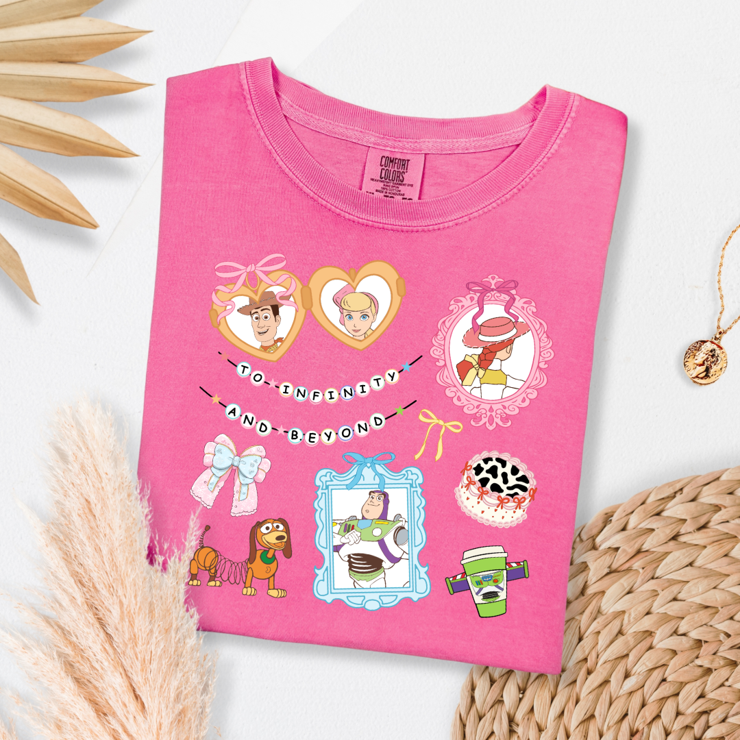Customized Adult Crunchberry Pink Comfort Colors Graphic Tee Coquette Toy Story coquette graphics.