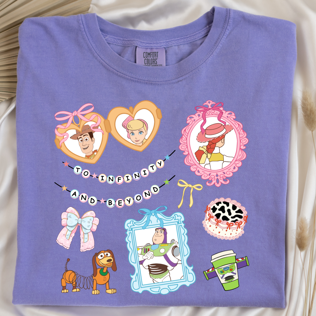 Customized Adult Violet Comfort Colors Graphic Tee Coquette Toy Story coquette graphics.