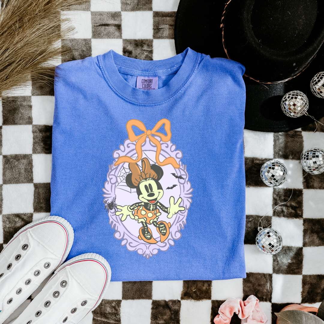 Spooky Season Coquette Mouse with bow Youth Graphic Tee