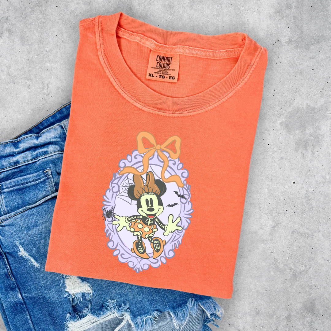 Spooky Season Coquette Mouse with bow Youth Graphic Tee