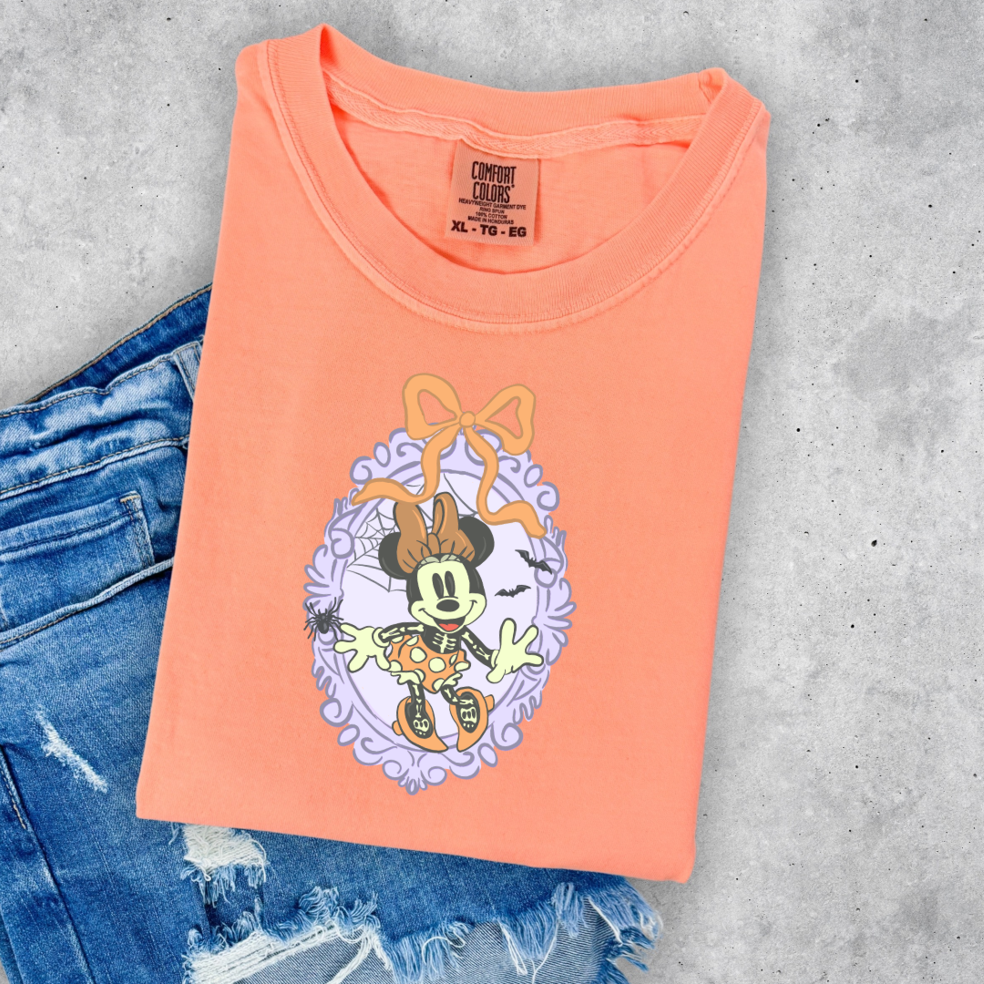 Spooky Season Coquette Mouse with bow Graphic Tee