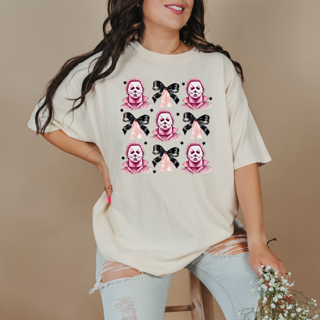 Halloween Killer coquette Bow Graphic Tee