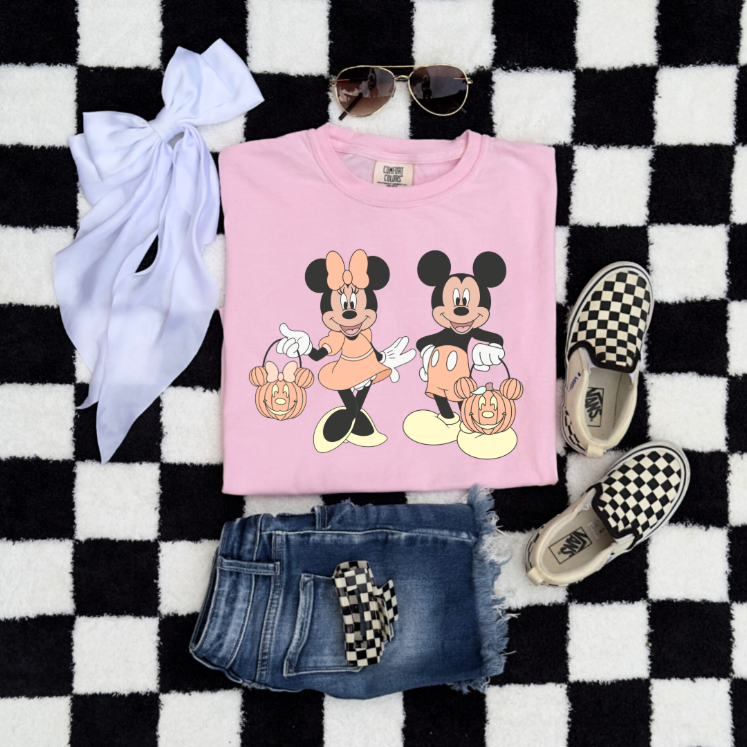 Mickey & Minnie Trick Or Treat Youth Graphic Tee & Crewneck