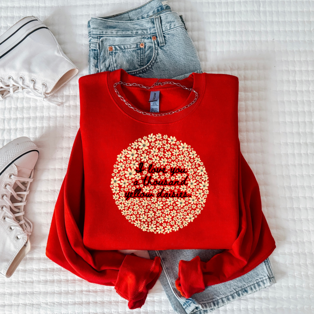 I Love You A Thousand Yellow Daisies Youth Crewneck