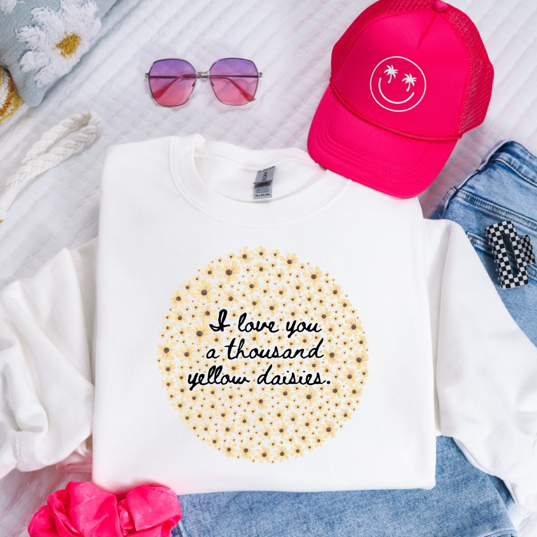 I Love You A Thousand Yellow Daisies Youth Crewneck