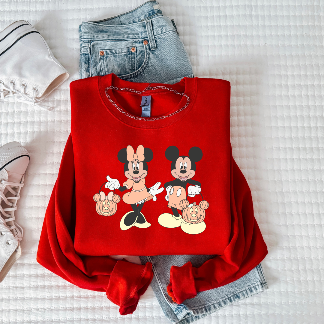 Mickey & Minnie Trick Or Treat Youth Graphic Tee & Crewneck