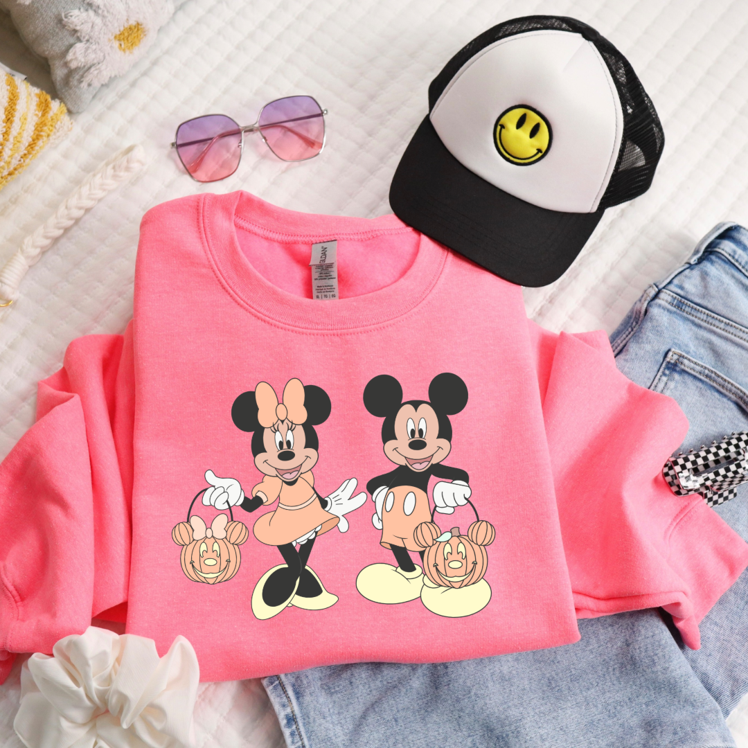 Mickey & Minnie Trick Or Treat Youth Graphic Tee & Crewneck