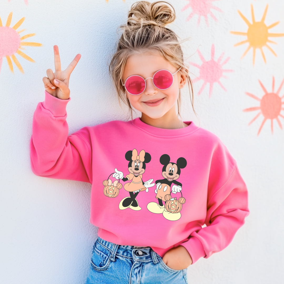 Mickey & Minnie Trick Or Treat Youth Graphic Tee & Crewneck