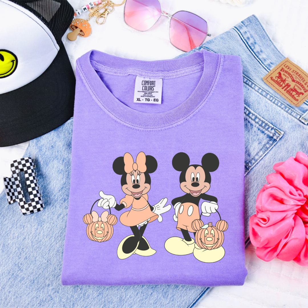Mickey & Minnie Trick Or Treat Youth Graphic Tee & Crewneck