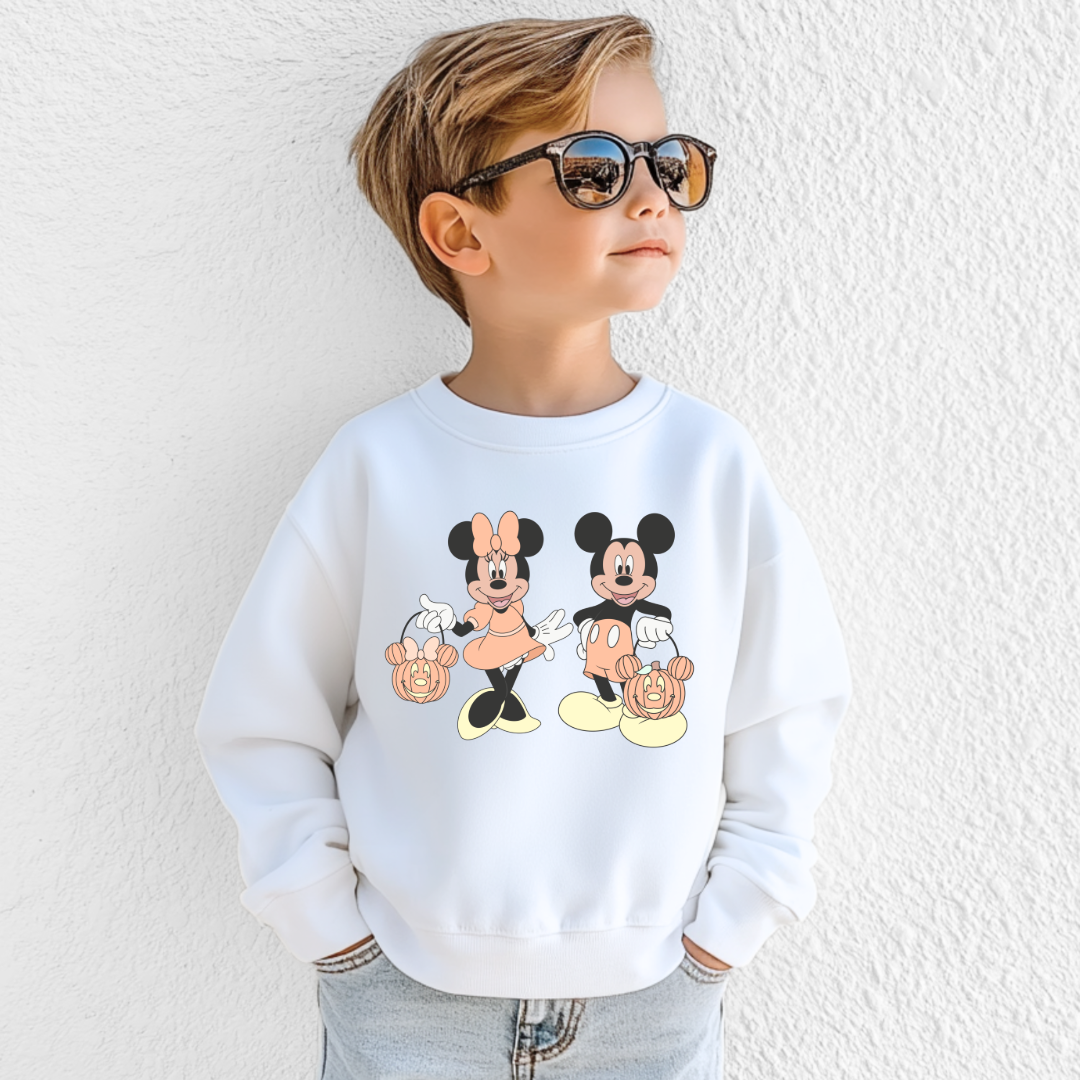 Mickey & Minnie Trick Or Treat Youth Graphic Tee & Crewneck