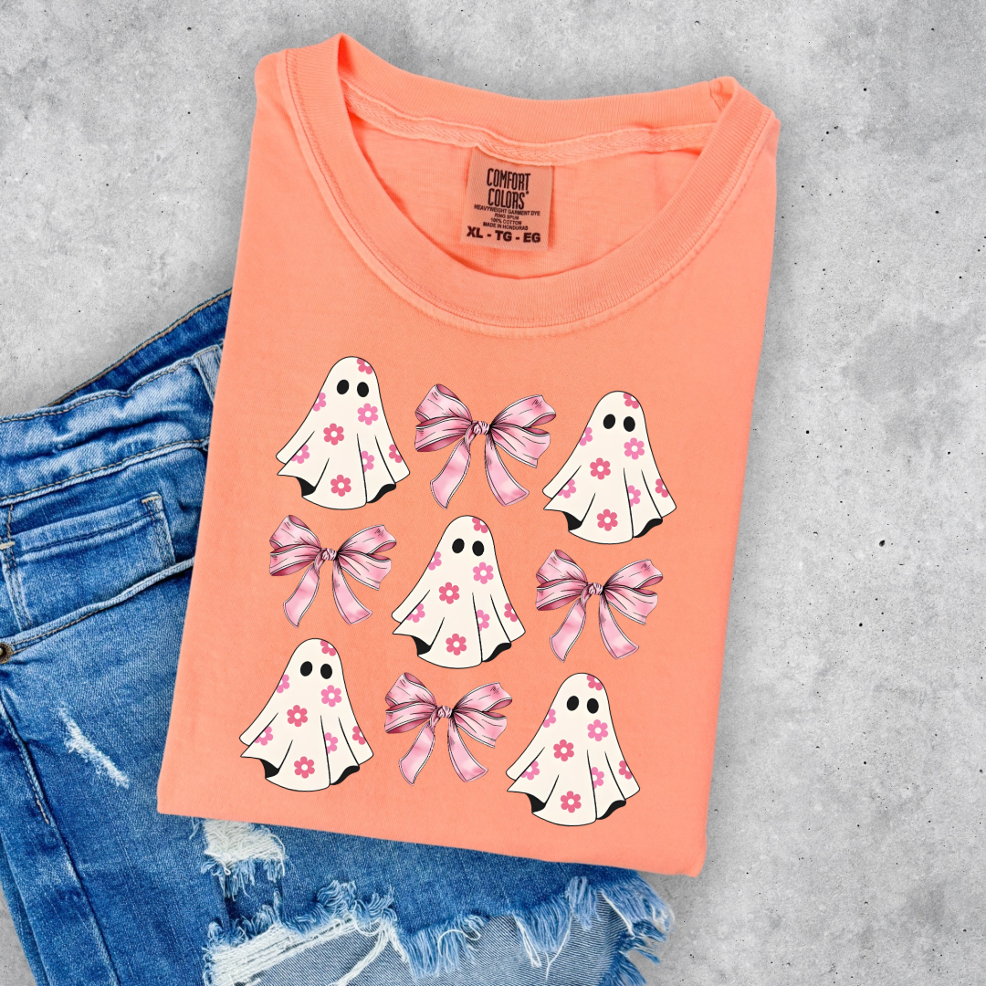 Flower Ghost Coquette Graphic Tee & Crewneck